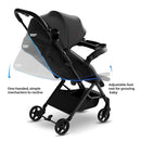 Mompush Lithe V2 Lightweight Travel Stroller, Compact Foldable Baby Stroller with Travel Bag, One-Hand Fold Stroller, Snack Tray, Mechanical Recline Seat, Airplane-Ready, UPF 50+ Canopy & Rain Cover by TinyTreasures Baby Boutique