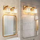 Modern Bathroom Vanity Light 2-Lights Gold Crystal Bathroom Wall Light Vanity Light Fixtures，12.59-inch Modern Minimalist Design by CozyNest Decor
