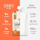 Serenity Kids 6+ Months Organic Baby Food Pouches - BPA-Free Range Turkey Pouches with Pumpkin Puree, Sweet Potato & Beet - 3.5 Oz, 6 Pack by TinyTreasures Baby Boutique
