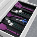 Utoplike Bamboo Drawer Organizer Kitchen Utensils, Adjustable Black Silverware Holder and Cutlery Tray Organiser, Expandable Drawer Divider for Flatware, Knives in Kitchen, Bedroom, Living Room by CozyNest Decor
