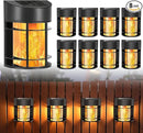 Flickering Flames Solar Fence Lights, Upgraded 8 Pack Waterproof Solar Outdoor Lights for Deck Fence Post Yard by GreenHaven Gardens