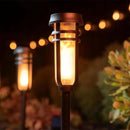 Metal Solar Torch - Adjustable Height (24" - 50"), Outdoor Lights with Flickering Flame, Waterproof Solar Powered Lights, Flame Torches for Patio, Pathway, Yard Decor, Matte Black (1-Pack) by GreenHaven Gardens