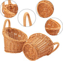8 Pack 5.5 x 4.3 inch Woven Hanging Fruit Basket, Wall Hanging Wicker Baskets, Wall fruit Wicker Basket for Kitchen, Planter, Vegetable & Fruit, Boho Home Decor by GreenHaven Gardens