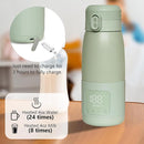 Portable Bottle Warmer for Travel - Super Fast Charging & 5-Min Heating for Breast Milk, Formula & Water, 17oz Large Capacity, Baby Flask for Vehicle Car Airplane Journey (500ML) by TinyTreasures Baby Boutique