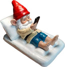 Relaxing Pool Gnome with Smartphone - 5.6" Heavy Resin Garden Statue - Weather-Resistant Funny Lawn Ornament - Summer Patio Decor - Unique Housewarming Gift by CozyNest Decor