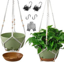 10 Inch Hanging Planters for Indoor Plants,Set of 2 Hanging Pots for Plants with Self-Watering, Outdoor Hanging Plant Pot with Drainage and 2 Kinds of Hanging Baskets Hangers for Home Decor and Garden by GreenHaven Gardens