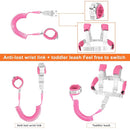2 in 1 Toddler Leash Anti Lost Wrist Link Pink Safety Harness with Lock for Kids, Baby Leash Anti Lost Wrist Link Safety Wrist Link for Toddlers(Pink 8.2 Ft) … by TinyTreasures Baby Boutique