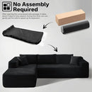 104" Cloudy Sectional L Shaped Couch for Living Room, No Assembly Required, Modular Comfy Sofa with Deep Seat, Fluffy Couch with Sleeper Chaise for Apartment Lounge (Black) by CozyNest Decor