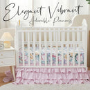 Brandream Crib Bedding Sets for Girls Garden Floral Nursery Set 3-Piece | Ruffled Baby Comforter, Crib Sheet and Tulle Lace Crib Bed Skirt, Green White by TinyTreasures Baby Boutique