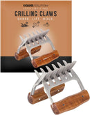 Premium 18/8 Stainless Steel Meat Shredder Claws with Wooden Handles: Effortlessly Shred, Pull, and Serve Pork, Turkey, Chicken, and Brisket! by GreenHaven Gardens