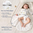 Baby Sleep Sack 18-24 Months, Cotton Detachable Long Sleeve Sleep Sack, 1.0 Tog Toddler Sleeping Sack with Temperature Strips, 2-Way Zipper Wearable Blankets for Newborns, Hot Air Balloon by TinyTreasures Baby Boutique