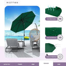 Midtown Umbrellas Sunbrella Umbrella 8 Feet Outdoor Umbrella With Sunbrella Forest Green Acrylic Fabric - Auto-Tilt Aluminum Frame Patio Umbrella For Backyard, Deck, Garden, Pool - Black Pole by GreenHaven Gardens