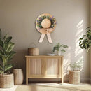 Dilicoming Spring Eucalyptus Wreaths for Front Door - 16 Inch Summer Fall Straw Hat Wreath with Bow, Women Gift, Indoor Outdoor Wreaths for Wall, Window, Farmhouse, Party, Holiday Home Décor by CozyNest Decor