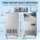 Commercial Ice Maker Machine, 150Lbs/24H with 45Lbs Storage, Fast Ice Making in 8-15Mins, Stainless Steel Under Counter or Freestanding Ice Machine for Home, Party, Office - 2 Water Inlet Modes by CozyNest Decor
