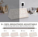 Kogonee Wooden Digital Alarm Clock, 0-100% Dimmer, 2 Alarm Settings, Weekday/Everyday Mode, 9 Mins Snooze, 12/24H, Temperature and Date Display for Office, Travel, Bedroom Alarm Clock (White) by CozyNest Decor