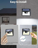 Peasur Solar Lights Outdoor Waterproof, 4 Pack 140LED Motion Sensor Light, 3 Modes Solar Powered Fence Security Lights for Patio Step Deck House Outside(Cool White) by GreenHaven Gardens