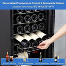 24 Bottle Compressor Wine Cooler Refrigerator with Lock, Freestanding Wine Fridge, 41°F-64°F Digital Temperature Control, Large Wine Cellar for Red, White, Champagne, and Sparkling Wine – Black by CozyNest Decor
