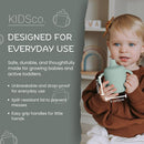 Silicone Sippy Cups with Easy Grip Transition Handles and a Soft Spout. A Non Toxic No Spill Unbreakable Training Cup. 150ml/5oz |2-PACK Green and Sandy Shore| by TinyTreasures Baby Boutique