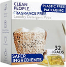 The Clean People Fragrance Free Laundry Detergent Pods - Hypoallergenic Laundry Pods - Ultra Concentrated, Recyclable Packaging, Stain Fighting - Fragrance Free, 32 Pack by TinyTreasures Baby Boutique