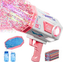 Bubble Gun, Upgraded 125 Holes Bubble Guns for Wedding, Pink Bubble Machine for Kids Age 3 4 5 6 7 8 9 10 11 12 Year Old, Big Bubble Blower Gun with Lights, Halloween Outdoor Party Favors by TinyTreasures Baby Boutique