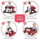 BABY JOY 4-in-1 Baby Walker, Foldable Activity Walker with Adjustable Height & Speed, Music, Lights, Anti-Rollover, Toddler Push Walker, Baby Walker with Wheels for Boys Girls 6-18 Months (Red) by TinyTreasures Baby Boutique