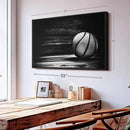 ElephantStock Basketball Wall Art - Horizontal Framed Canvas - 1-Piece Hallway Wall Decor - Photography sports Canvas Print - Black and Gray Decor for Wall - 37" X 25" by CozyNest Decor