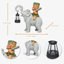 Solar Tiki Statue-Outdoor Statues-Tiki Bar Decor-Solar Powered Light Garden Figurine Tiki Decoration for Bar,Patio,Balcony,Yard,Lawn,Table,Riding A Elephant 9.09 Inches Tall by GreenHaven Gardens