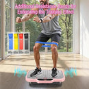 Vibration Plate Exercise Machine, Vibrating Fitness Platform Whole Body Shake Board Workout Equipment Fat Burner Vibrate Stand with Bluetooth Resistance Bands for Women Men Home Sport Gym-Pink by CozyNest Decor