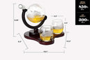Whiskey Globe Decanter Set with 2 Glasses in Gift Box - Whiskey decanter for Liquor, Whiskey, Brandy, Gin, Rum, Tequila, Vodka, and Brandy - Home Bar Accessories for Men and Women by CozyNest Decor