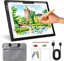 Rechargeable A4 Light Box with Padded Case,led Light pad with Built-in Stand & Clip,6 Levels of Brightness lightbox for tracing,Diamond Painting.Light Table for Artists,Drawing,Sketching,Animation by TinyTreasures Baby Boutique
