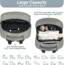MOMUVO Diaper Bag Backpack, Quilted Baby Bag with Changing Pad & Stroller Straps & Pacifier Case, Multifunction Waterproof Travel Diaper Bags, Unisex, Olive Green by TinyTreasures Baby Boutique