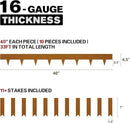 KOL Weather Resistant Steel Flexible Garden Lawn Edging, 10-Pack Pre-Rusted Metal Landscape Edging Strips - Heavy Duty Hammer-in Border with 11 Clips - 16-Gauge - 40" L x 4.5" H (33FT Total Length) by GreenHaven Gardens