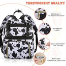 Baby Diaper Bag Backpack, Travel Diaper Bags for Baby Girl Boy Large Capacity Baby Bag Backpack for Women Cow Print by TinyTreasures Baby Boutique