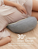 Momcozy Portable Pregnancy Pillow – W Shaped Maternity Support for Side Sleepers, Adjustable Travel Wedge Pillow for Back, Belly, and Hip Relief, Ideal for Pregnant Women, Deep Grey by TinyTreasures Baby Boutique