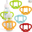 HUAKENER Silicone Baby Bottle Handles (4 Pack) - Easy Grip Holder for Dr. Brown Narrow Bottles - BPA Free by TinyTreasures Baby Boutique