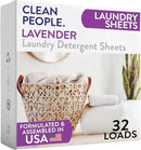 The Clean People Laundry Detergent Sheets - Laundry Soap - Ultra Concentrated, Recyclable Packaging, Stain Fighting - Lavender, 32 Pack by CozyNest Decor