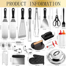 Supernal 46pcs Blackstone Griddle Accessories Upgraded Barbecue Presses Flat Top Grill Tools for Camp Chef Griddle Cover Salt and Pepper Shakers Grill Black Tools Set Enlarged Spatula Gift Set by GreenHaven Gardens