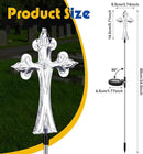 Riakrum 4 Piece Solar Cross for Cemetery Grave Grave Crosses for Cemetery Memorial Stake Solar Lights Waterproof Outdoor Garden Stake Cemetery Cross for Grave Yard Decorations, 16 Inches Long by GreenHaven Gardens