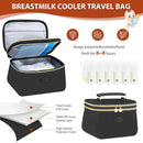 PIIOSER Breast Milk Cooler Bag with 2 Ice Pack, Fit 6 Freezer Breastmilk Storage Bags Up to 8Oz, Insulated Baby Bottles Tote Bag for Daycare and Breastfeeding Mom, Black by TinyTreasures Baby Boutique
