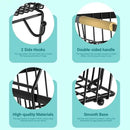 3 Tier Fruit Basket for Kitchen Counter with 2 Banana Hangers, Countertop Metal Fruit Bowl with Wooden Handle, Large Storage Stand for Vegetables, Snacks, Breads, Produce Storage – Black by CozyNest Decor
