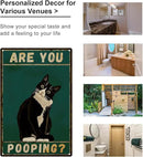 ALKB Bathroom Sign Tuxedo Cat Wall Decor Funny Metal Sign 8x12 Inch - Are You Pooping - Wall of Glory Decor Black Cat Sign