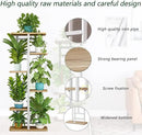 LINZINAR Plant Stand 6 Tier 7 Potted Multiple Flower Pot Holder Shelf Indoor Outdoor Planter Display Shelving for Patio Garden Corner Balcony Living Room (6 Tier-7 Potted, White) by GreenHaven Gardens