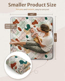 Blissful Diary Portable Baby Play Mats for Floor, Thicker Cushioned Foldable Baby Crawling Mat for Indoor Outdoor, Modern Abstract 43" X 43" by TinyTreasures Baby Boutique