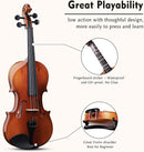 ADM 4/4 Full Size Wood Violin Set for Kids Teens Students Adults Beginner Acoustic Violin Glossy Fiddle Starter Kit with Hard Case, Rosin, Shoulder Rest, Bow, Clip-on Tuner and Fingerboard Sticker by TinyTreasures Baby Boutique