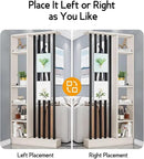 Wall Room Divider, Storage Cabinet Storage Display with Shelves, Modern Freestanding Wood Room Divider Screen, Wall Privacy Screens for Home Decorative (Beige+Black,35.4" L x 9.5" W x 79.5" H) by CozyNest Decor