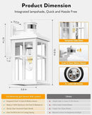 White Outdoor Wall Lights, Motion Sensor Porch Light Outdoor, Dusk to Dawn Outdoor Light Fixtures, Waterproof Outside Lights for House, Garden, Front Porch, Tempered Glass, Anti-Rust by GreenHaven Gardens