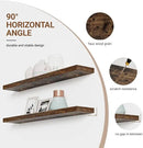 Heimlove 55 Inch Long Floating Shelves for Wall,9.3" Deep Rustic Brown Floating Shelf Set of 2,Large Display Shelf & Storage Shelf,Wall Mounted Shelves for Bedroom Living Room Kitchen Office by CozyNest Decor