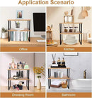 Bamber Large Cabinet Shelf Organizers Solid Wood Spice Rack Organizer for Cabinet Kitchen Countertop Storage, 16.5x10 Inches, Set of 2 by CozyNest Decor