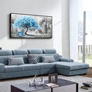 ZUITINGHUA Large Black Framed Wall Decor For Living Room Canvas Wall Art For Office Modern Wall Decorations For Bedroom Blue Tree Landscape Paintings Black And White Pictures Home Decor 24x48 In by CozyNest Decor