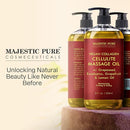 Majestic Pure Anti Cellulite Massage Oil for Massage Therapy - Refreshing, and Relaxing - Natural Oils with Vegan Collagen, Stem Cells & Cellulite Cream - All Skin Types - Men and Women - 8 fl oz by CozyNest Decor